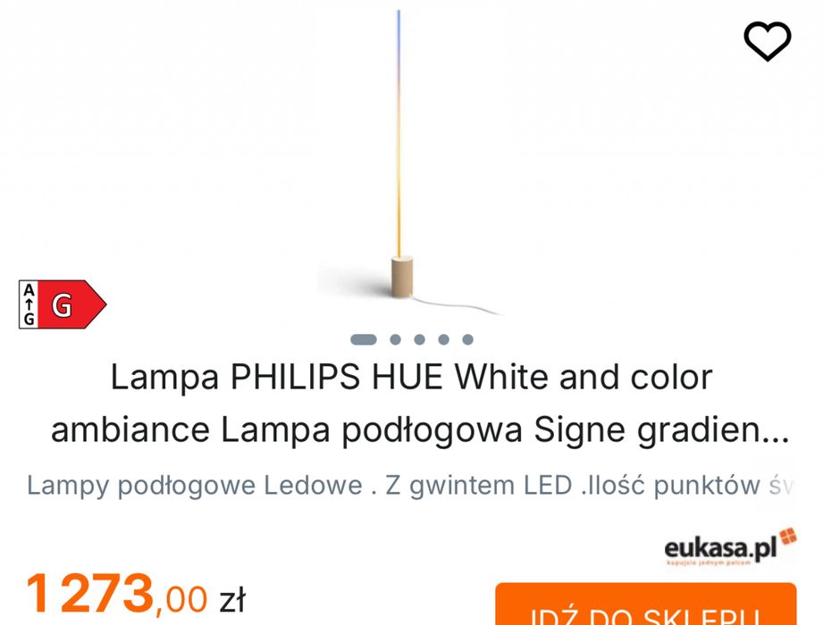 Lampa PHILIPS HUE White and color ambiance Lampa podłogowa