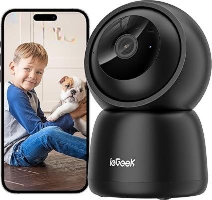 Kamera wewnętrzna igGeek Niania 360°/55° 2.4GHz/5GHz WiFi Czarna QHD P
