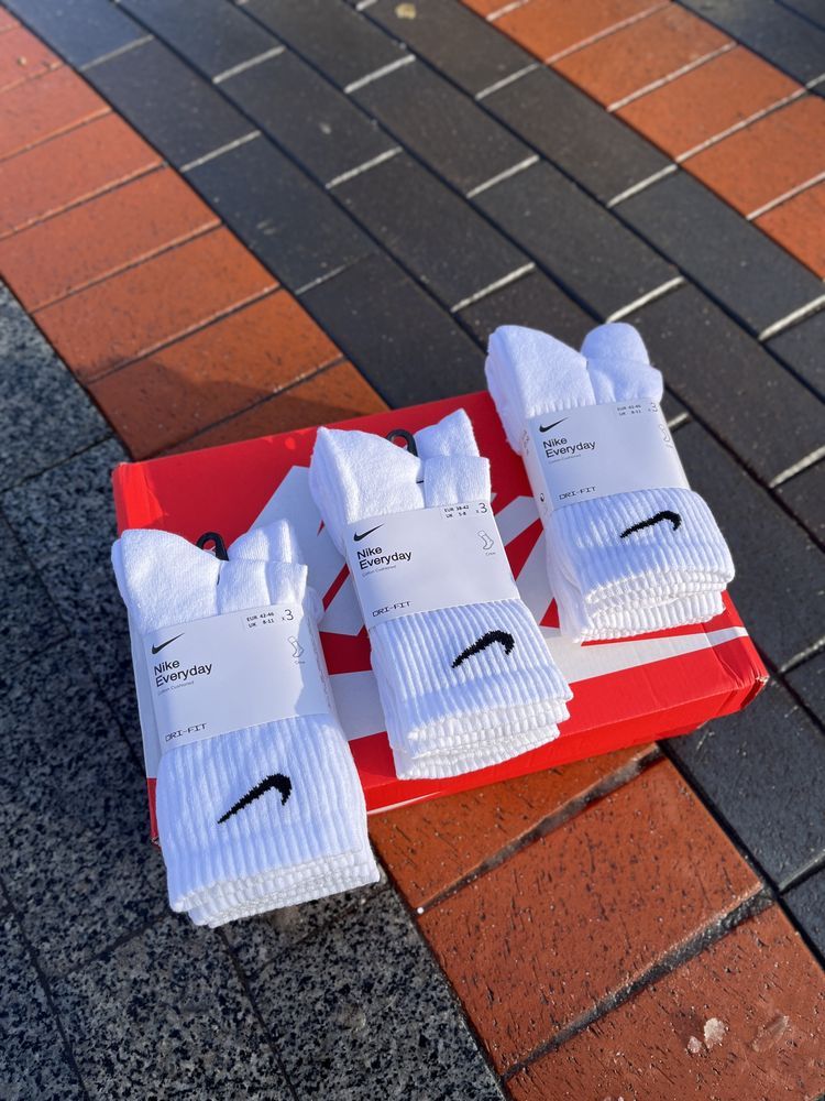 ОРИГІНАЛ носки Nike Everyday білі 41, 42, 43 | Original шкарпетки