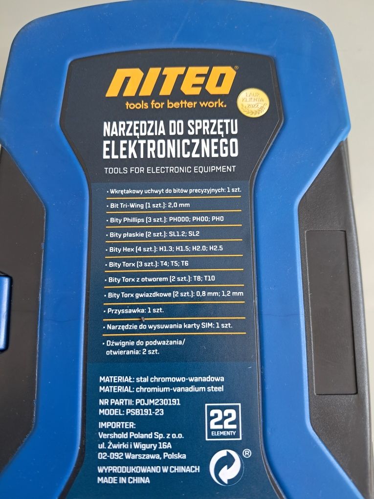 Narzędzia do sprzętu elektronicznego 22 elementy