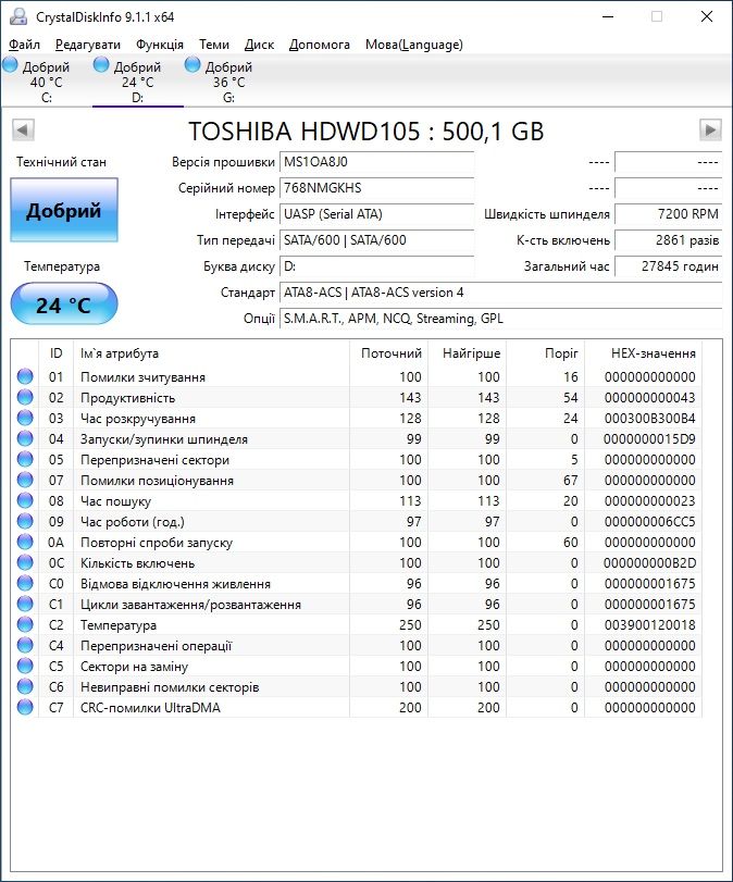 Toshiba P300 500GB 7200rpm 3.5”