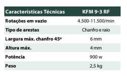 KFM 9-3 RF Chanfradora de cantos e arestas  Metabo