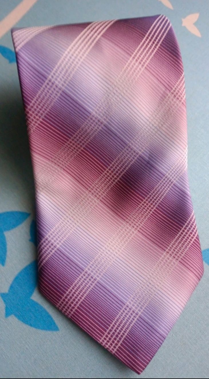Fioletowy krawat Marks & Spencer stan idealny