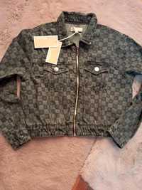 Michael Kors kurtka jeansowa dzinsowka bomber logowana szara jeans r X