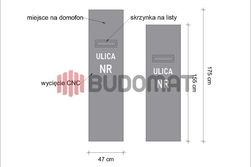 Multibox słupek multimedialny nowoczesne ogrodzenie skrzynka numer