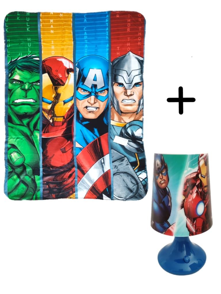 Koc Dziecięcy Avengers 100X140 + Lampka