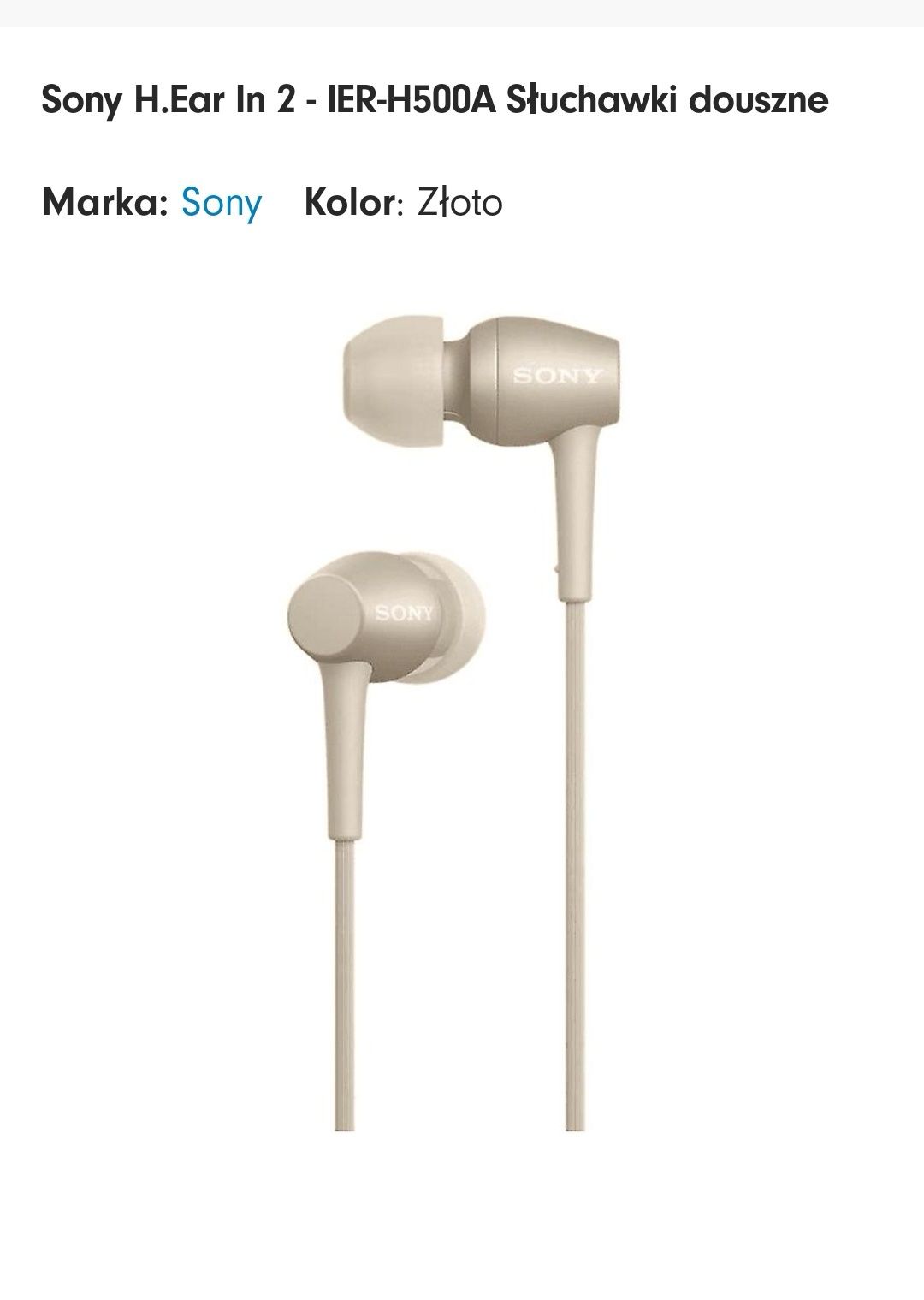 Słuchawki douszne Sony IER-H500A h.ear in 2