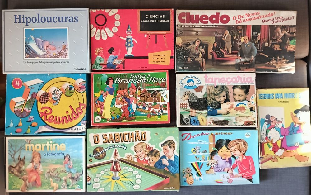 Jogos de tabuleiro antigos Majora e outros e Lego Atco