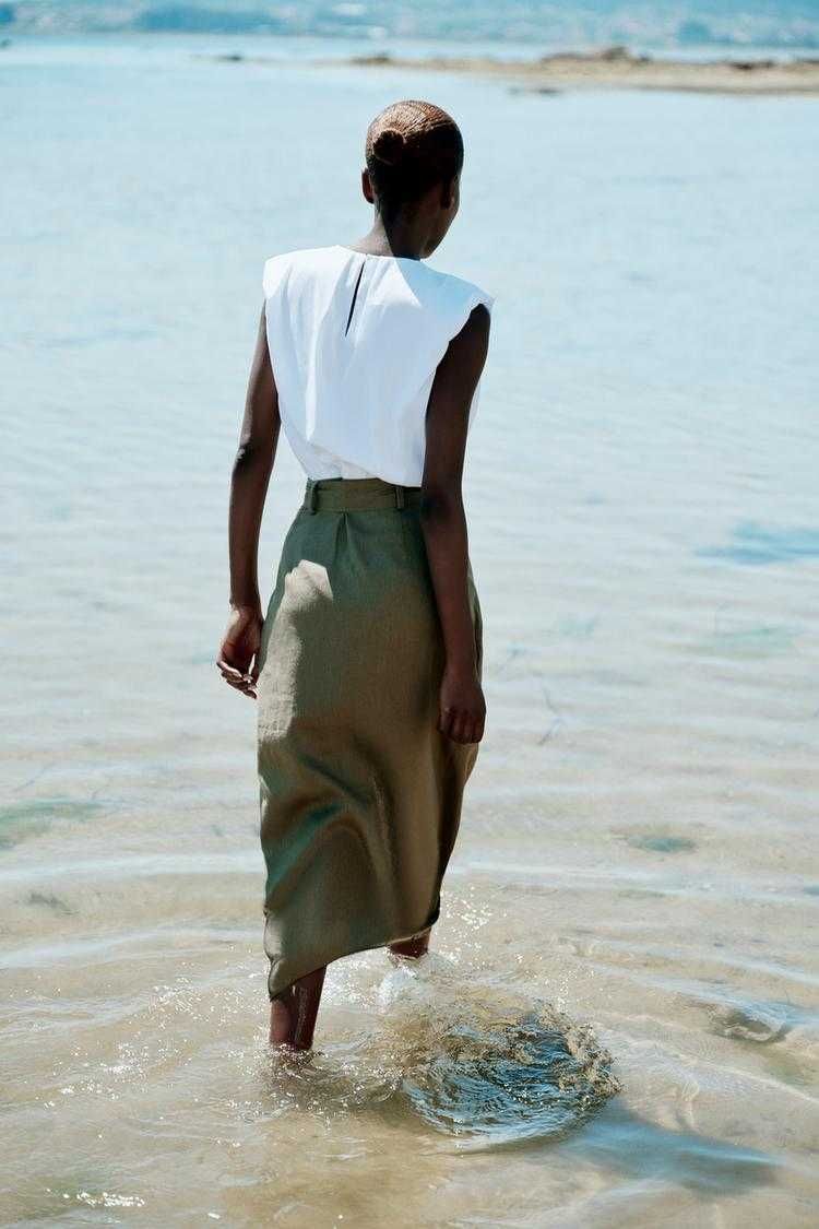 Контрастна сукня міді Zara - XS, S, M