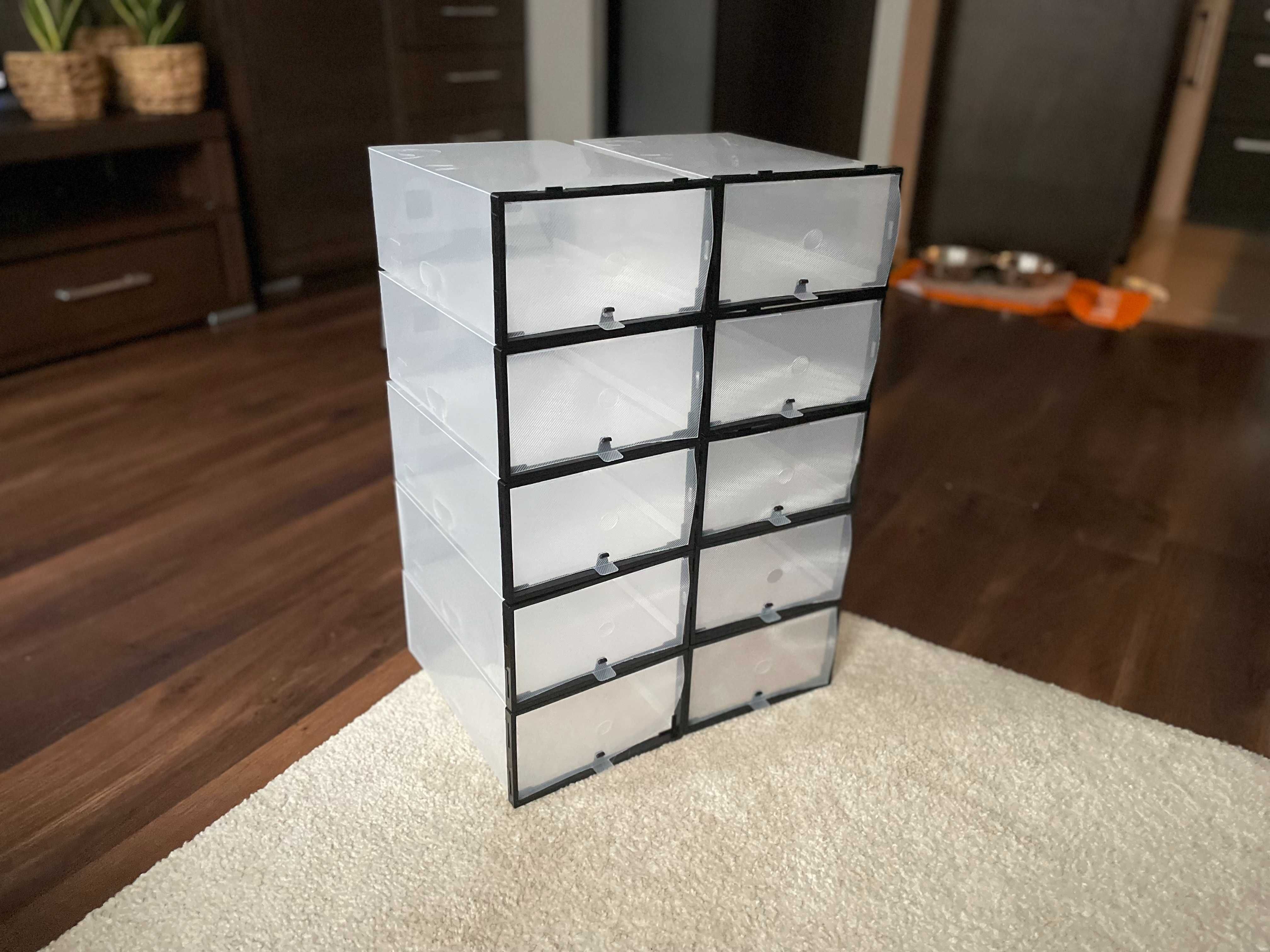 Zestaw 10 x pudełko na buty organizer box na obuwie pojemnik do szafy