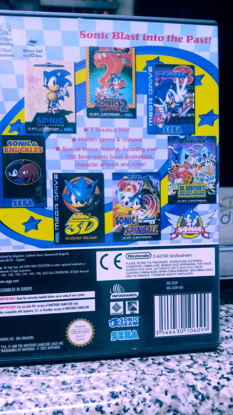 Jogo GameCube Sonic Mega collection 7 jogos,i