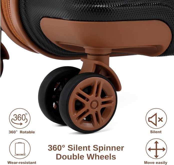 zestaw  walizek z twardego tworzywa ABS, kabinowa + kosmetyczka (13)