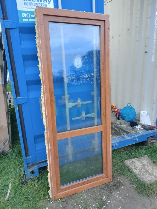 Okno balkonowe 86x218 2szt złoty dąb rozwierne