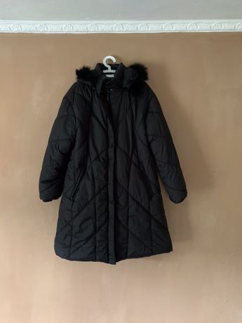 Зимова куртка полупальто чорна 60-62 розмір великий