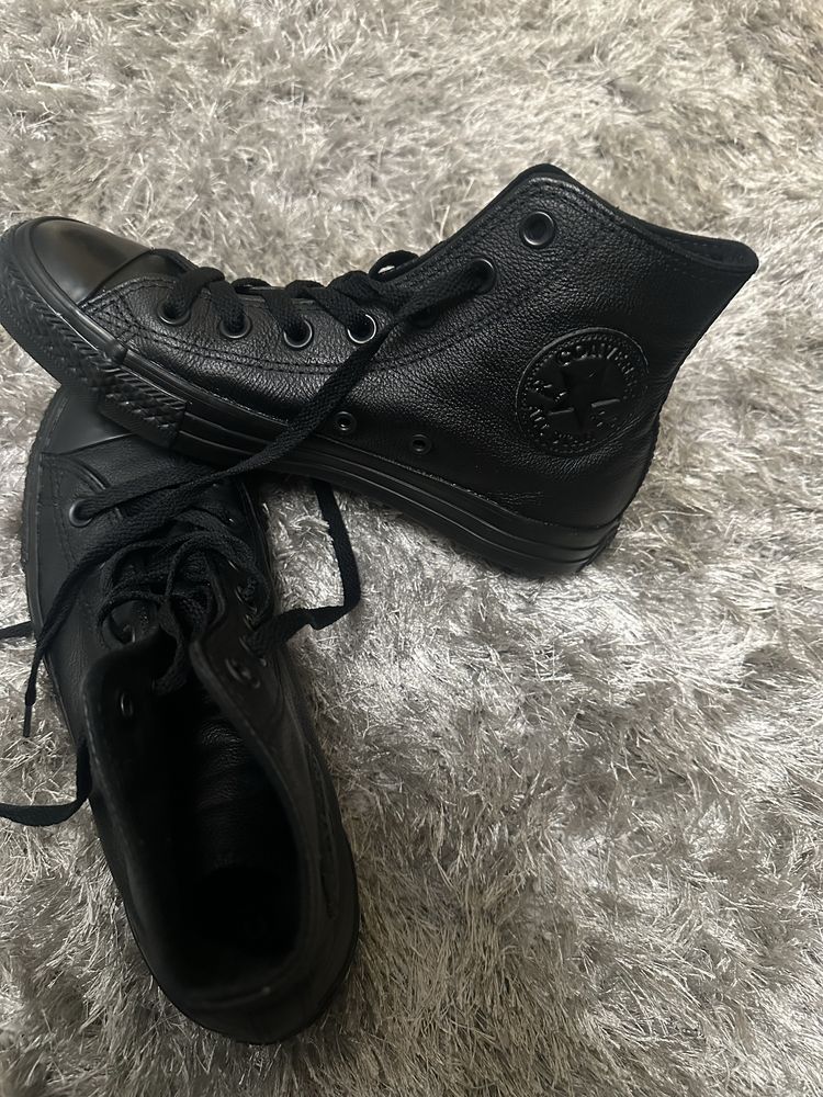 Converse Czarne Skóra 37,5 (jak nowe)