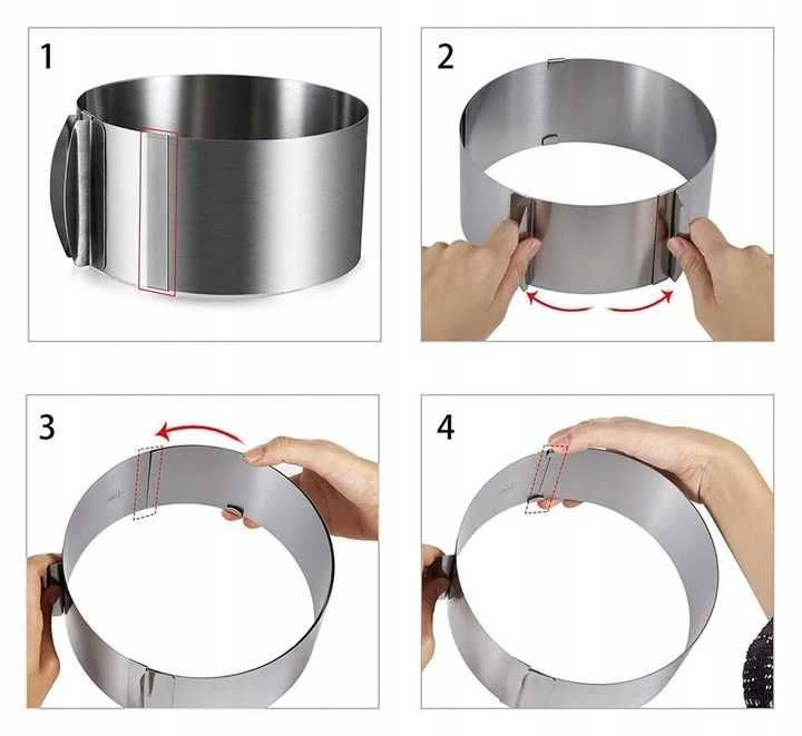 FORMA OKRĄGŁA REGULOWANA DO CIASTA Tortownica Rant Wys. 15cm/16-30cm