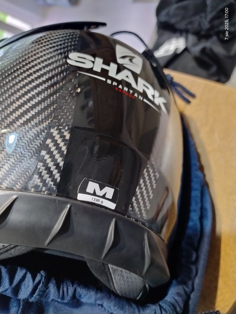 Kask motocyklowy SHARK rozm. M, intercom SHARK jak NOWE