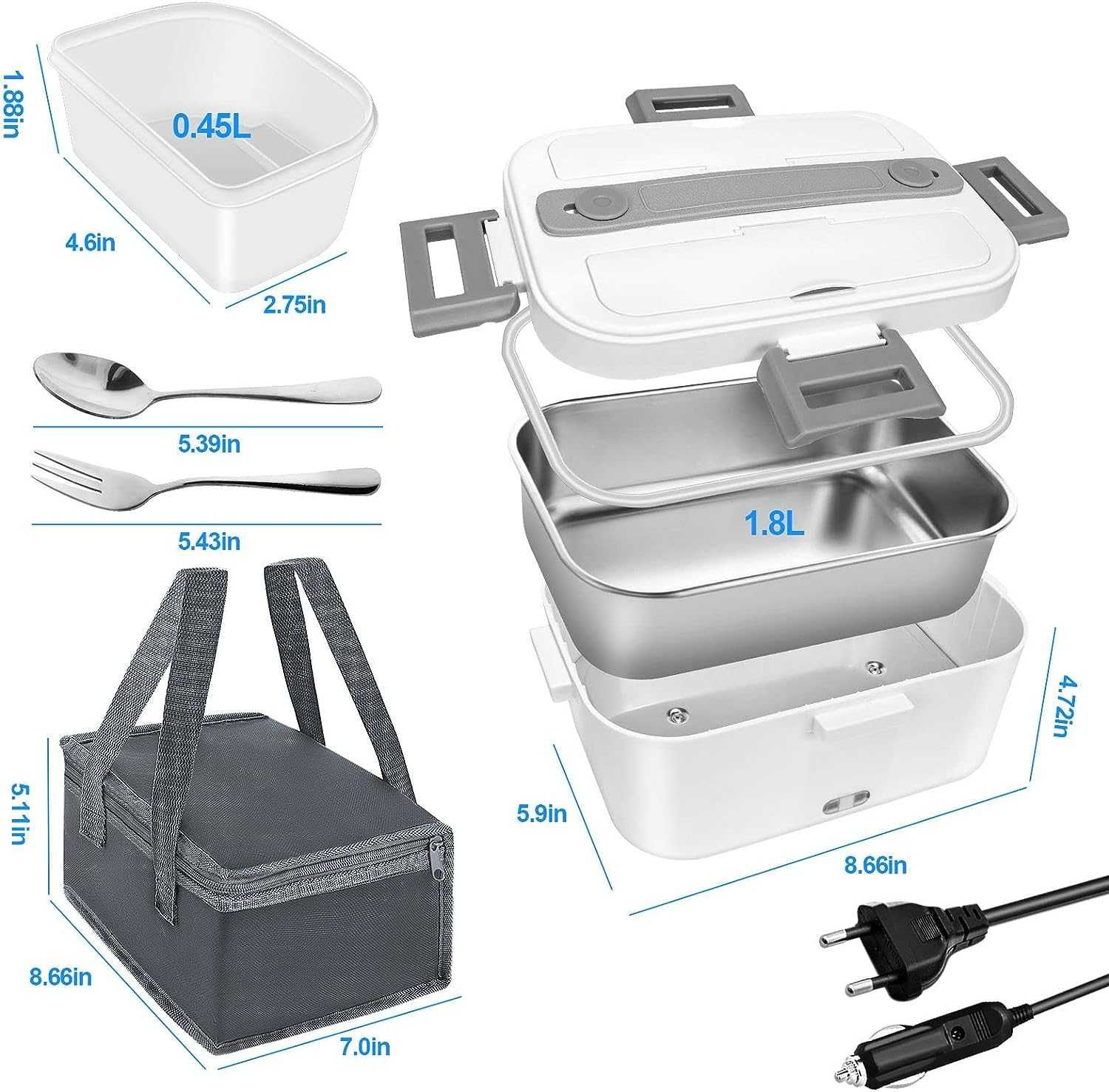 Lunchbox Elektryczny Podgrzewacz Jedzenia Pojemnik 75W DARMOWA DOSTAWA