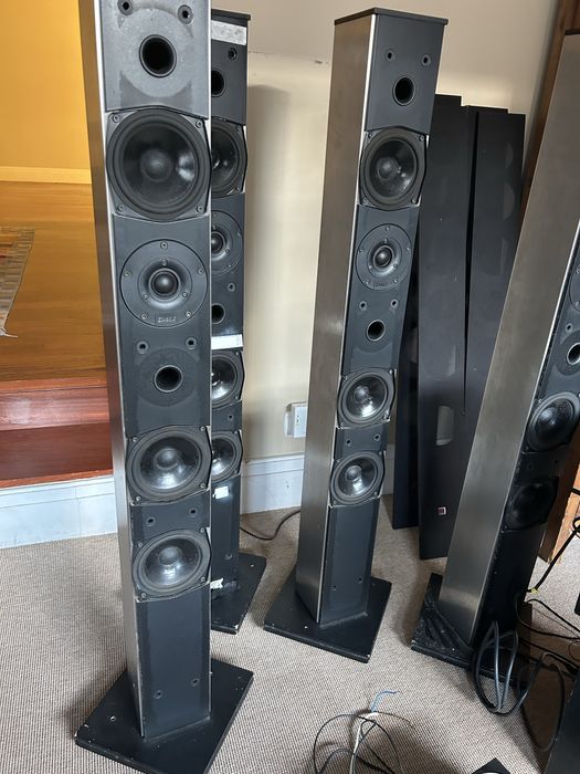 SISTEMA DE SOM COMPLETO ONKYO E 4 COLUNAS DALI SL-7 DE CHÃO