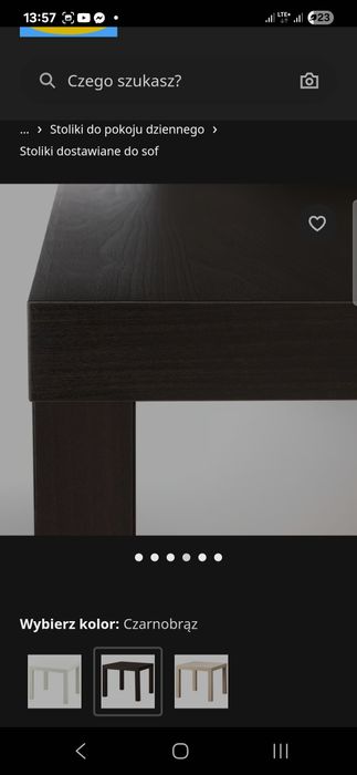 Lack stolik czarny brąz