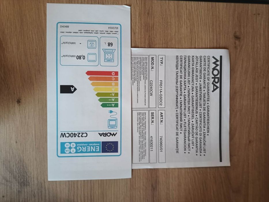 Kuchenka Mora  C 2240 CW
Mora C 2240 CW, Kuchenka wolnosto