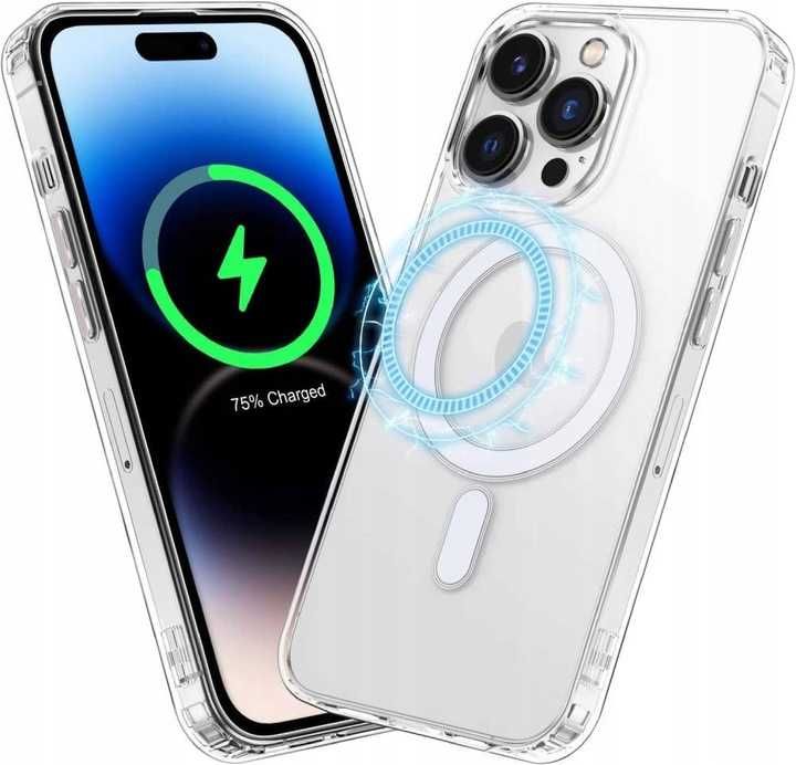 Etui do iPhone 15 MagSafe WZMACNIANE 360° Clear Case