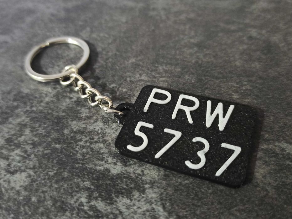 ELASTYCZNY Brelok Tablica Rejestracyjna MOTOCYKLOWA czarna