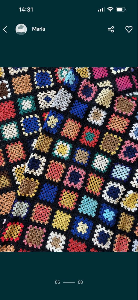 Crochet manta feita à mao em lã