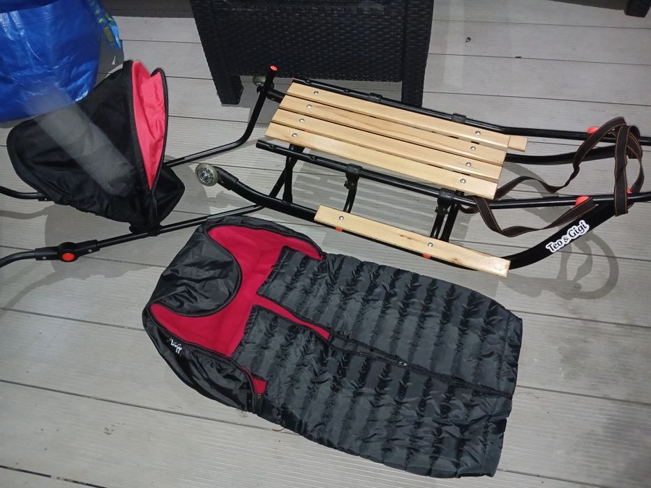 Sanki dziecięce Teo&Gigi z pchaczem i śpiworem - Teo Gigi