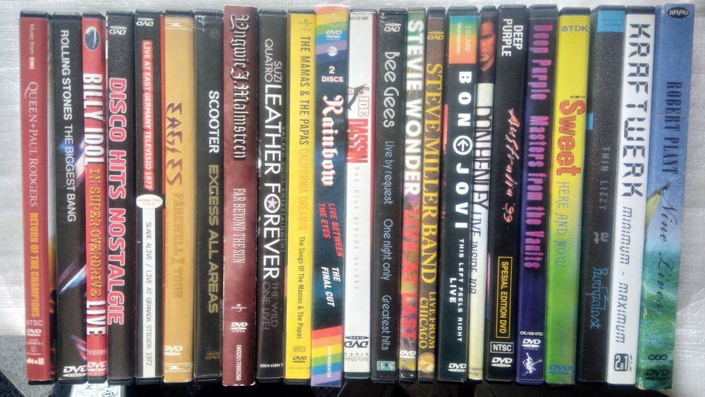 DVD диски с выступлениями популярных зарубежных исполнителей 80х - 90х
