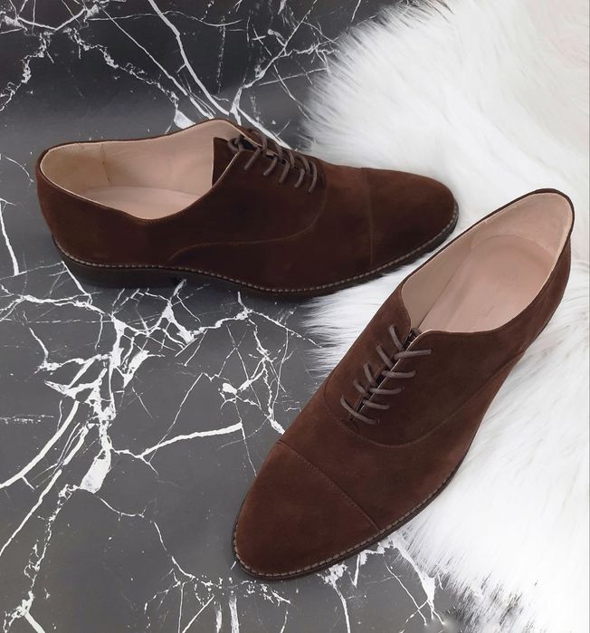 Мужские замшевые туфли, кожа