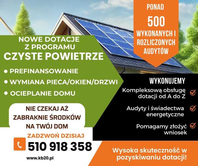 Audyt  i świadectwo energetyczne - NOWY REGULAMIN Czyste Powietrze