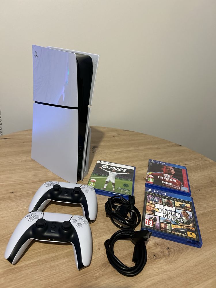 PlayStation 5 z 2 padami + 3 gry – JAK NOWA, z ubezpieczeniem!