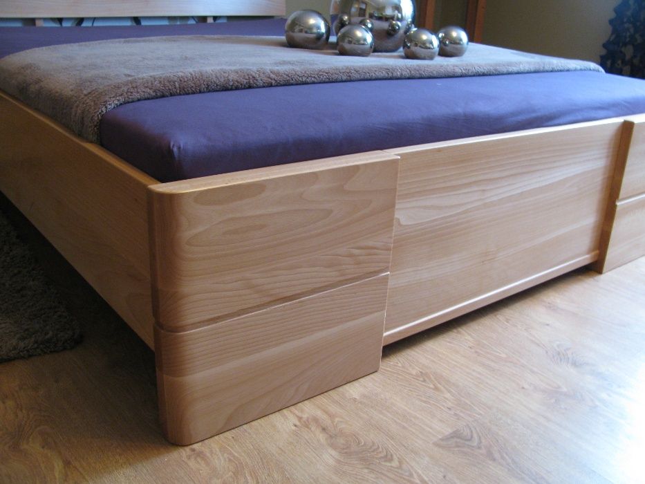 SOLIDNE łóżko 160x200 drewniane bukowe 100% lity buk Producent