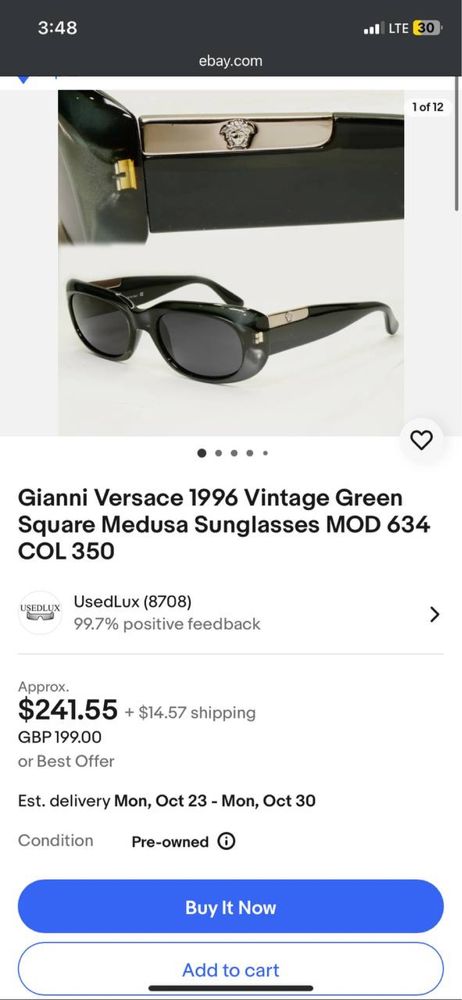 Окуляри Gianni Versace 1996 Vintage