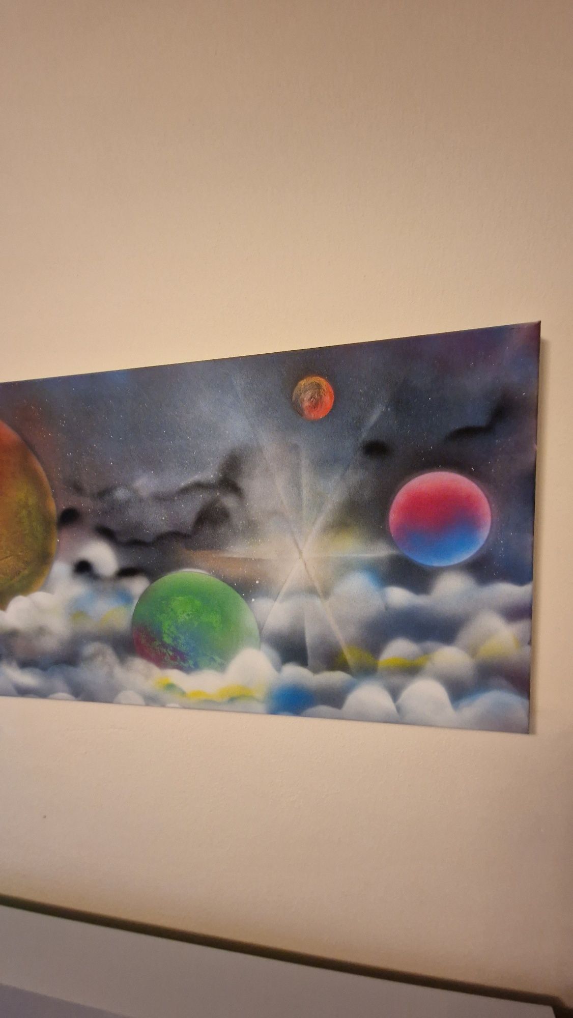 QUADRO - PLANETAS feito com spray