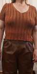 Camisola  castanha malha  s/ marca