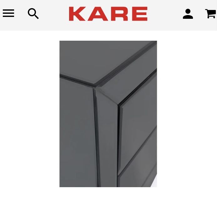 Kare design szafka nocna glamour lustro grafit szklana komoda westwing