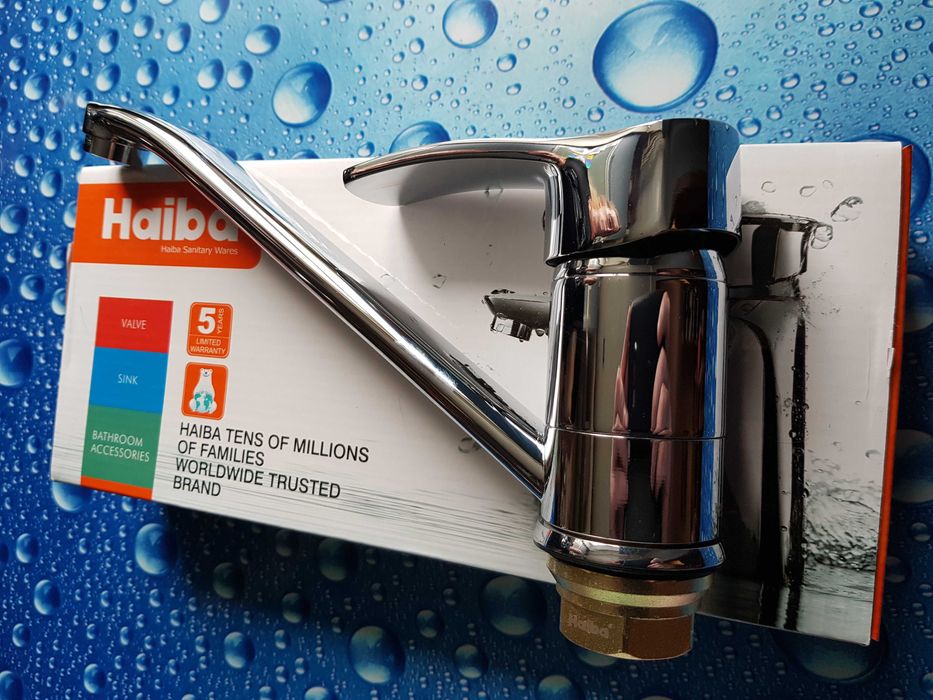 Смеситель змiшувач для кухни HAIBA Focus 004 555 100% Латунь