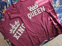 Zestaw tshirtow dla par, King, Queen