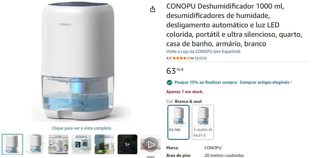 Deshumidificador portátil CONOPU 1L
