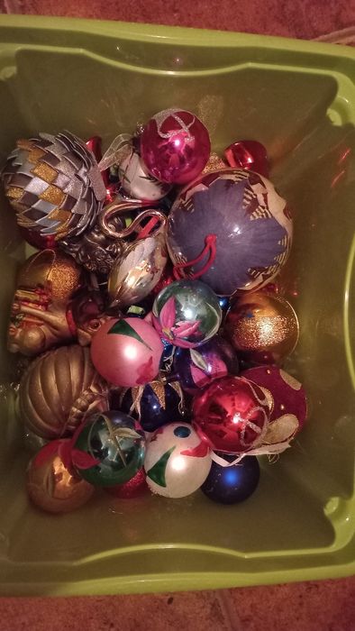 Bombki szklane ręcznie malowane retro prl vintage