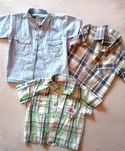 3 x Koszula dla chłopca jeans kratka krótki rękaw r. 80