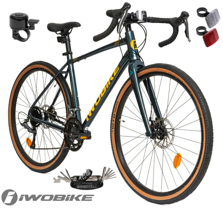 Rower Męski Gravel 28 Aluminium IWOBIKE 2025 Shimano Claris Tarcze