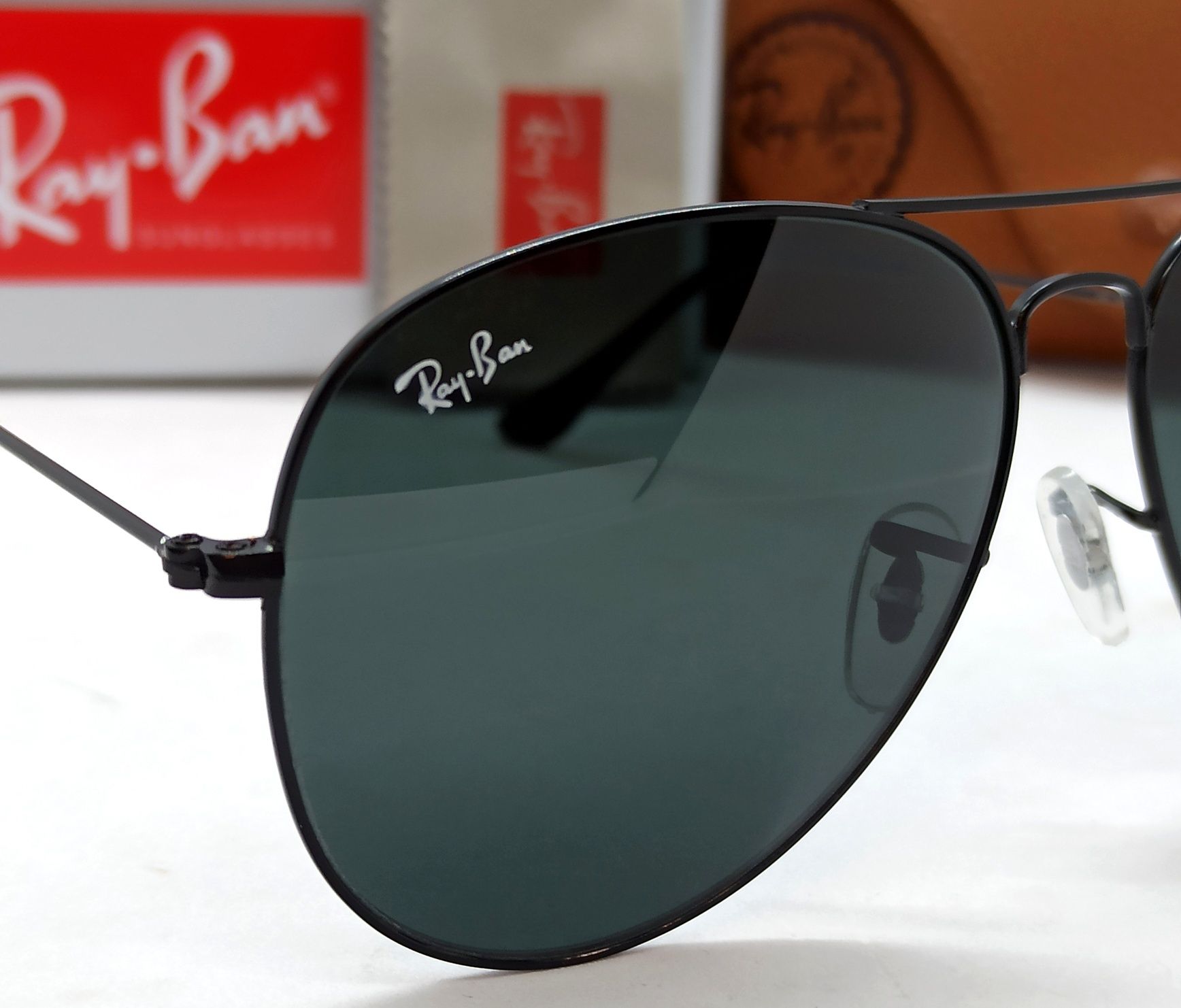 Ray Ban Aviator очки капли мужские черные в черном метале линзы стекло