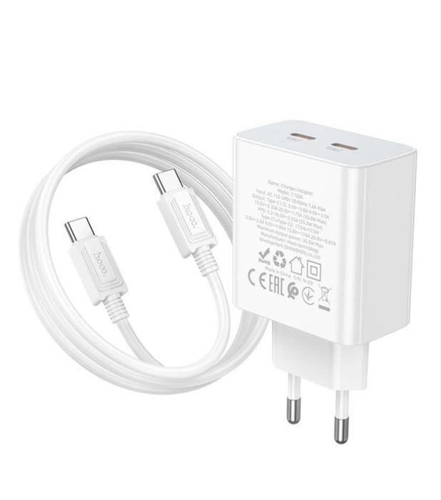 Зарядное устройство + кабель Type-C HOCO C108A 2Type-C, 35W
