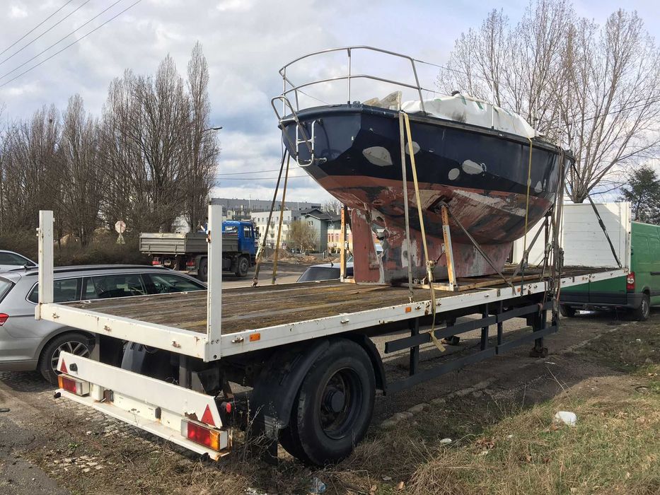 Jacht stalowy + naczepa