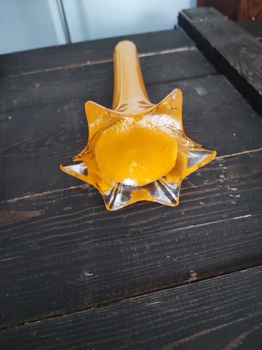 Ciekawy wazon flet żółty PRL