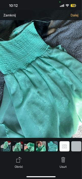 Zielona sukienka tiulowa z cekinami