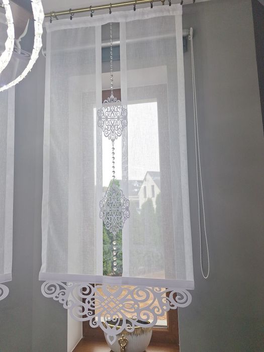 Firanka panel ażur glamour biała 100 x 155
